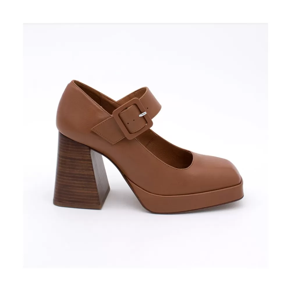 Mujer Ángel Alarcón Bianca - Zapatos Mary Jane Con Tacon Ancho Y Plataforma