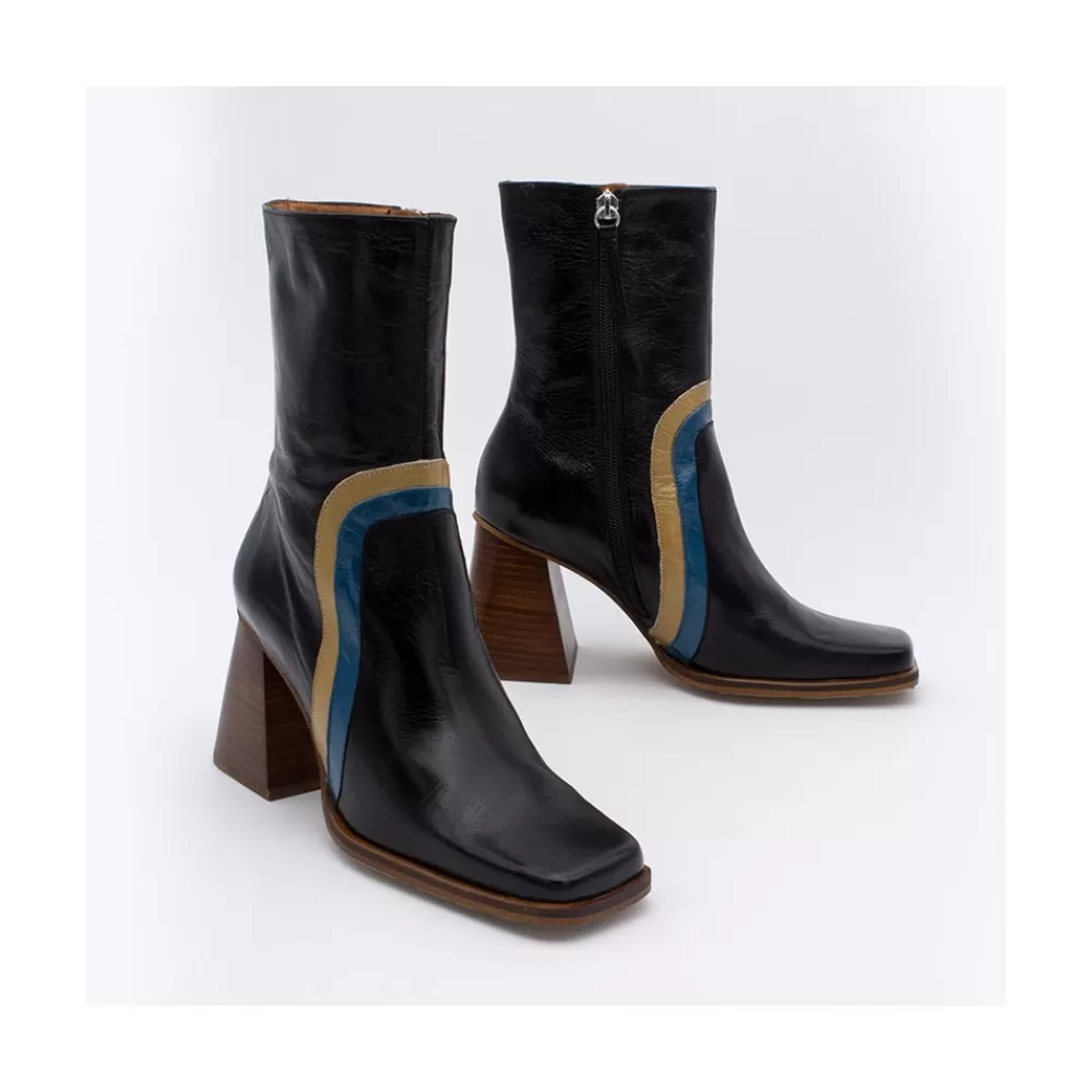 Mujer Ángel Alarcón Celine - Botines De Piel Con Adorno De Color