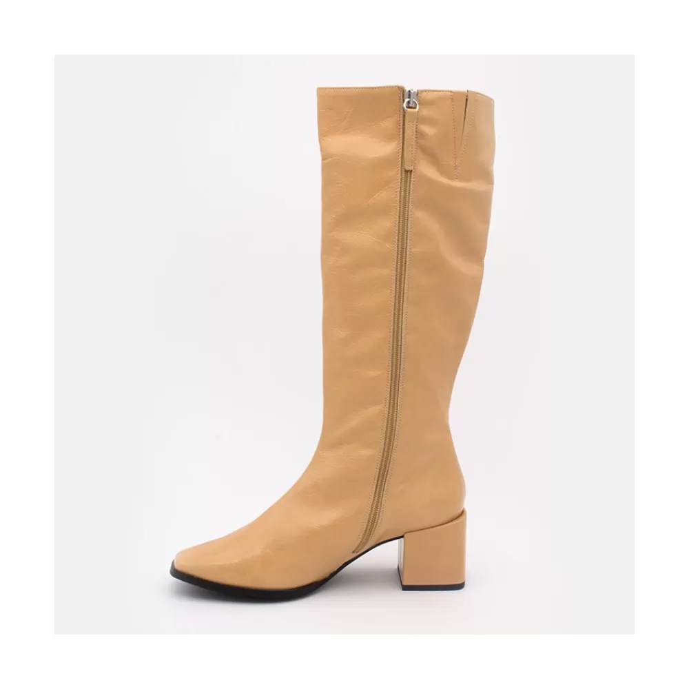Mujer Ángel Alarcón Fontella - Botas Comodas De Cana Alta Con Tacon Medio