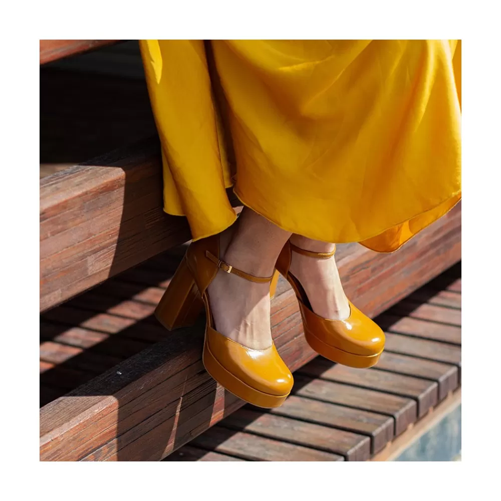 Mujer Ángel Alarcón Gloria - D'Orsay De Tacon Ancho Y Plataforma Con Puntera Redonda