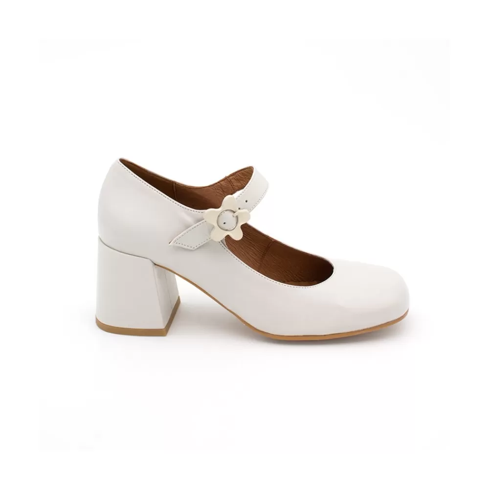 Mujer Ángel Alarcón Jett Flower - Zapatos Mary Jane Con Hebilla De Flor Y Tacon Ancho