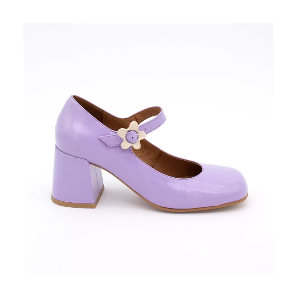 Mujer Ángel Alarcón Jett Flower - Zapatos Mary Jane Con Hebilla De Flor Y Tacon Ancho