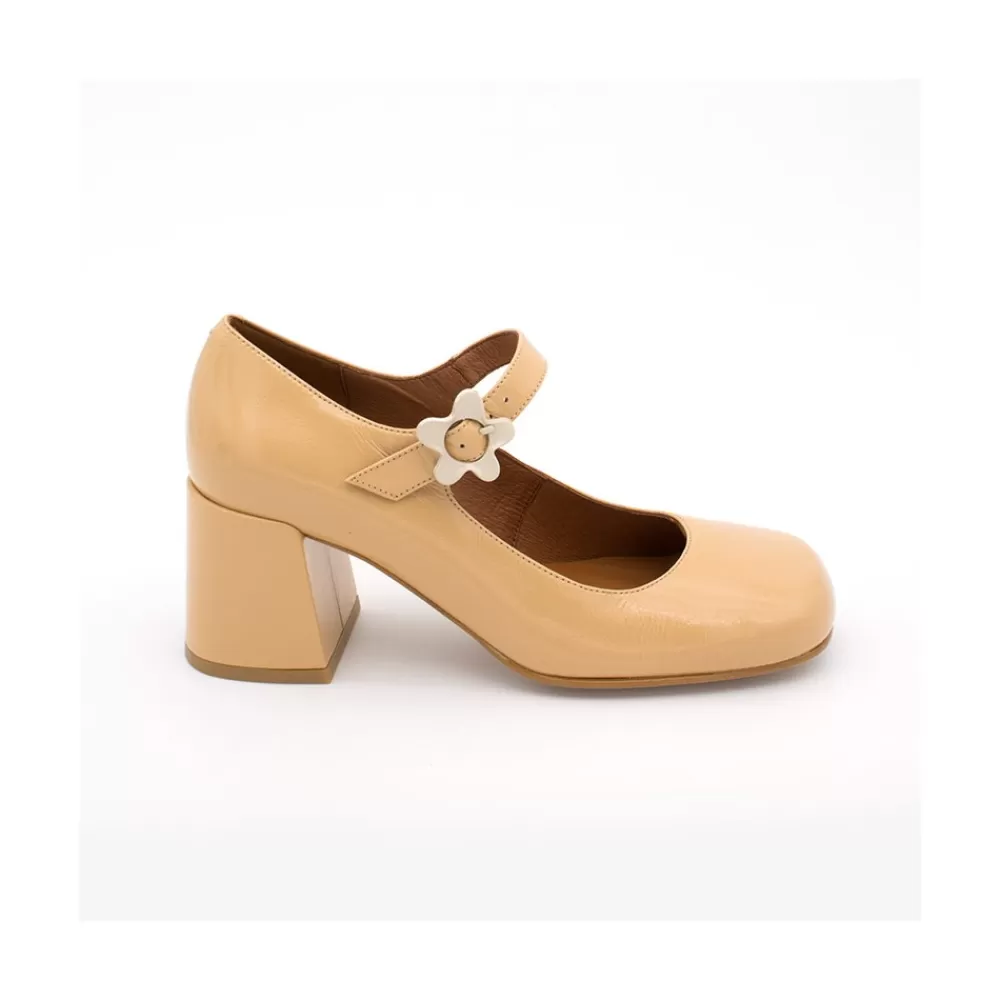 Mujer Ángel Alarcón Jett Flower - Zapatos Mary Jane Con Hebilla De Flor Y Tacon Ancho