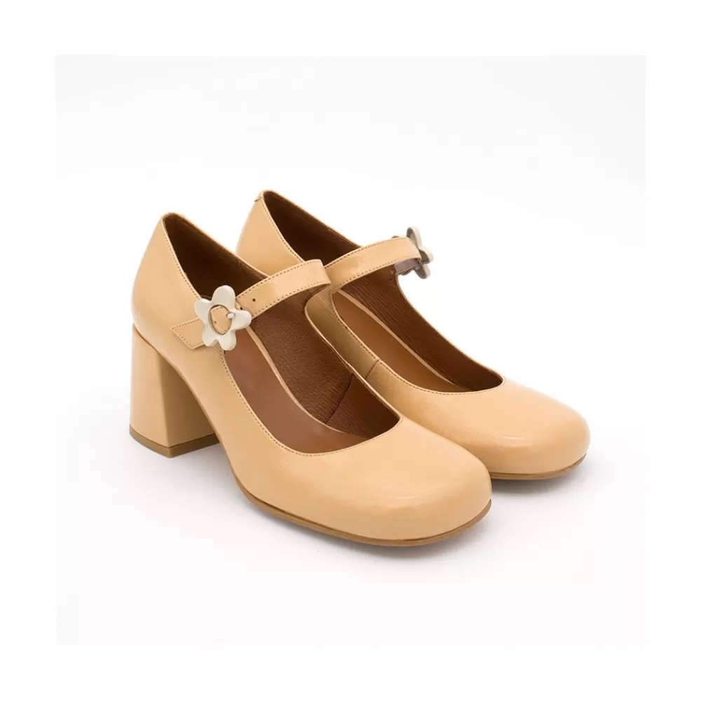 Mujer Ángel Alarcón Jett Flower - Zapatos Mary Jane Con Hebilla De Flor Y Tacon Ancho