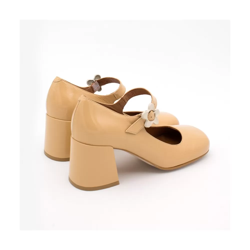 Mujer Ángel Alarcón Jett Flower - Zapatos Mary Jane Con Hebilla De Flor Y Tacon Ancho