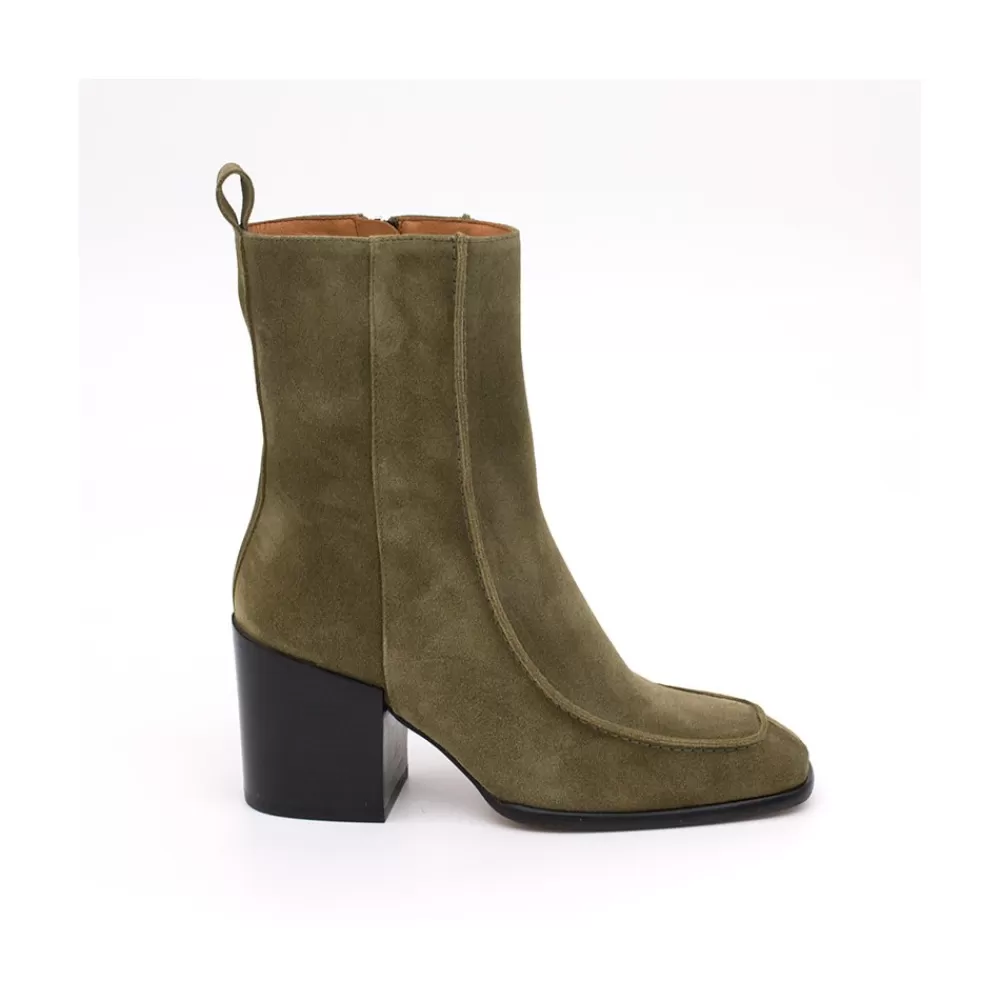 Mujer Ángel Alarcón Lebrock - Botines De Mujer Comodos De Ante Con Tacon Ancho