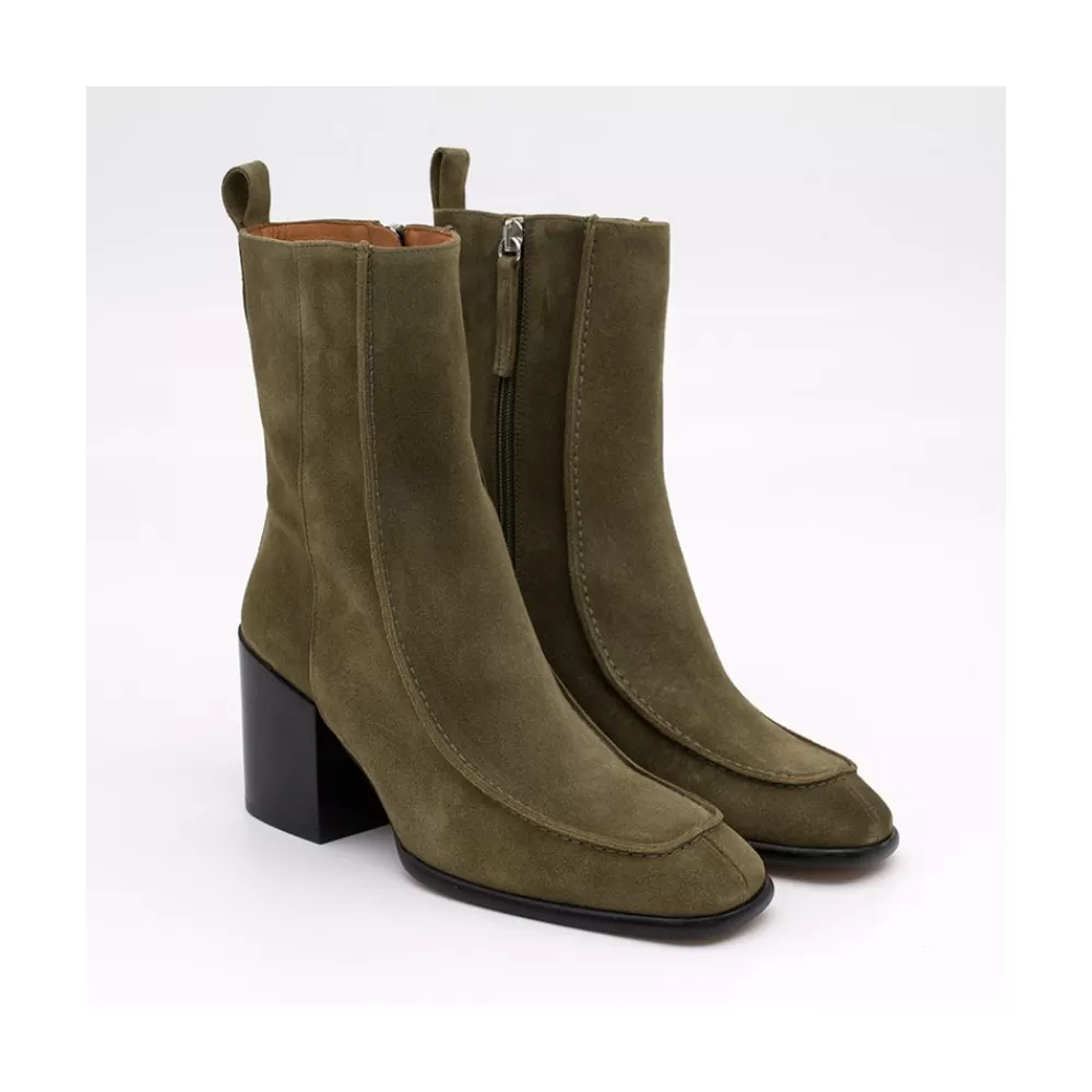 Mujer Ángel Alarcón Lebrock - Botines De Mujer Comodos De Ante Con Tacon Ancho