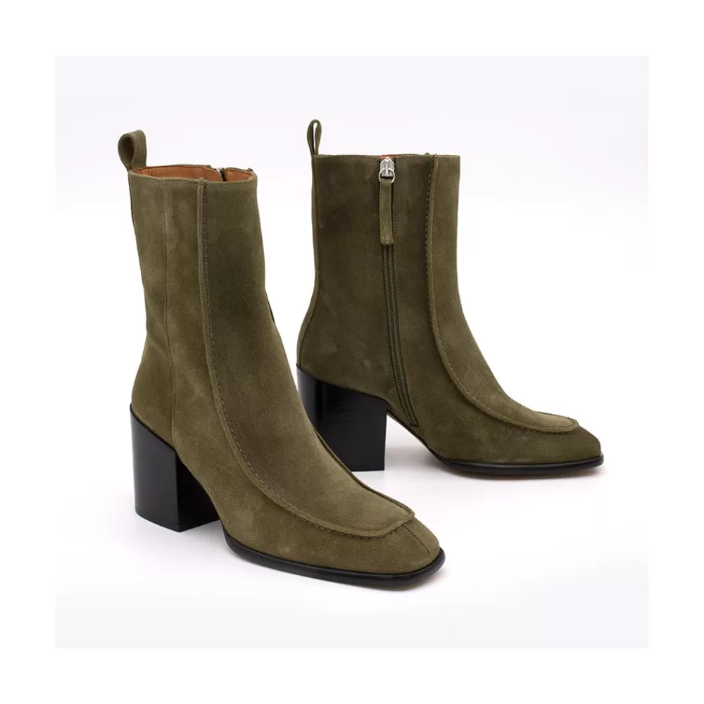 Mujer Ángel Alarcón Lebrock - Botines De Mujer Comodos De Ante Con Tacon Ancho