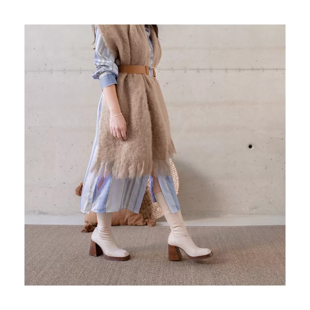 Mujer Ángel Alarcón Managua - Botas Elasticas De Tipo Calcetin Con Tacon Geometrico Alto