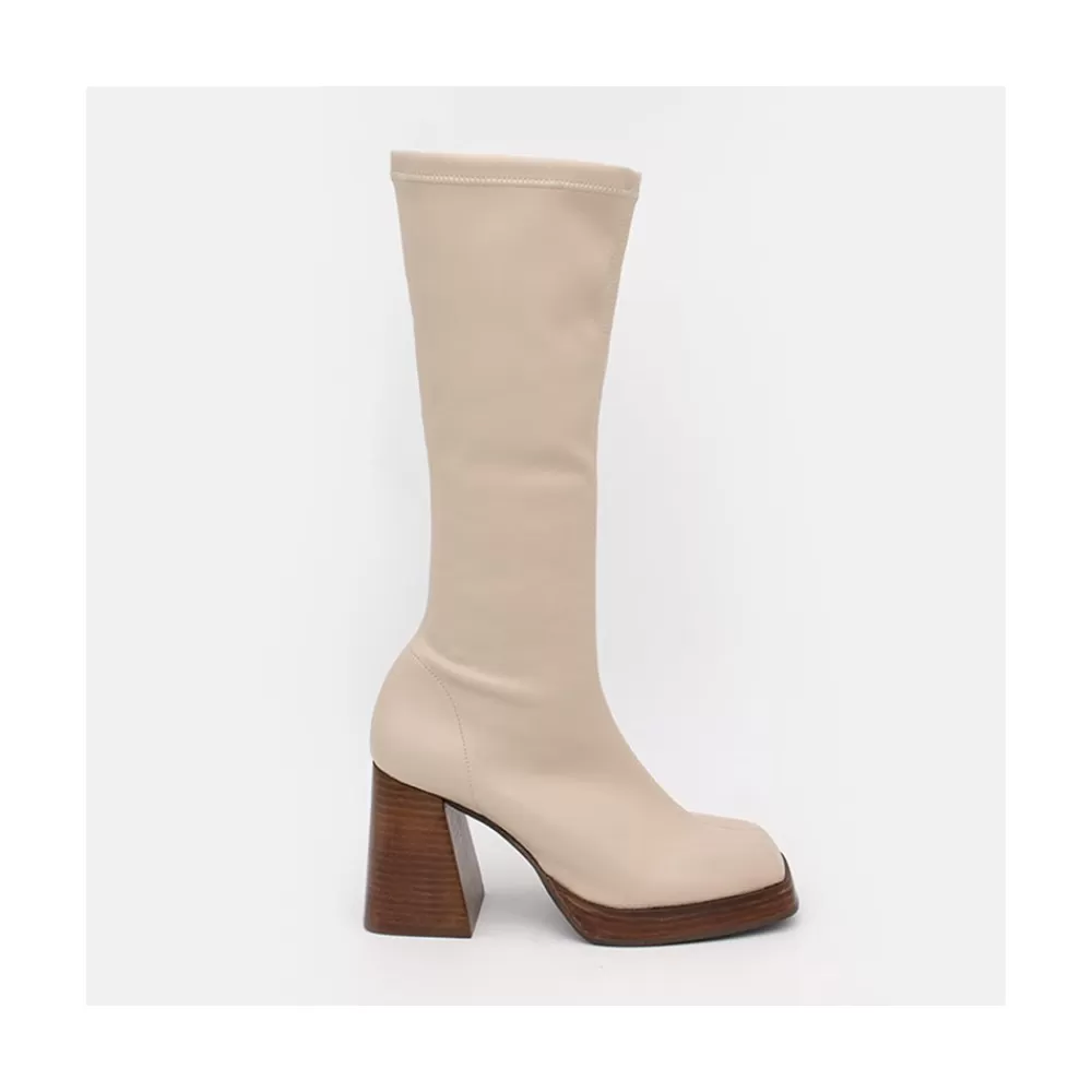 Mujer Ángel Alarcón Managua - Botas Elasticas De Tipo Calcetin Con Tacon Geometrico Alto