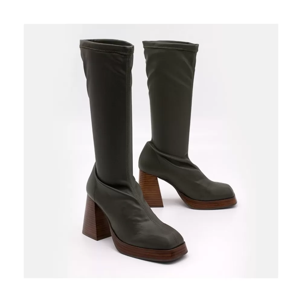 Mujer Ángel Alarcón Managua - Botas Elasticas De Tipo Calcetin Con Tacon Geometrico Alto