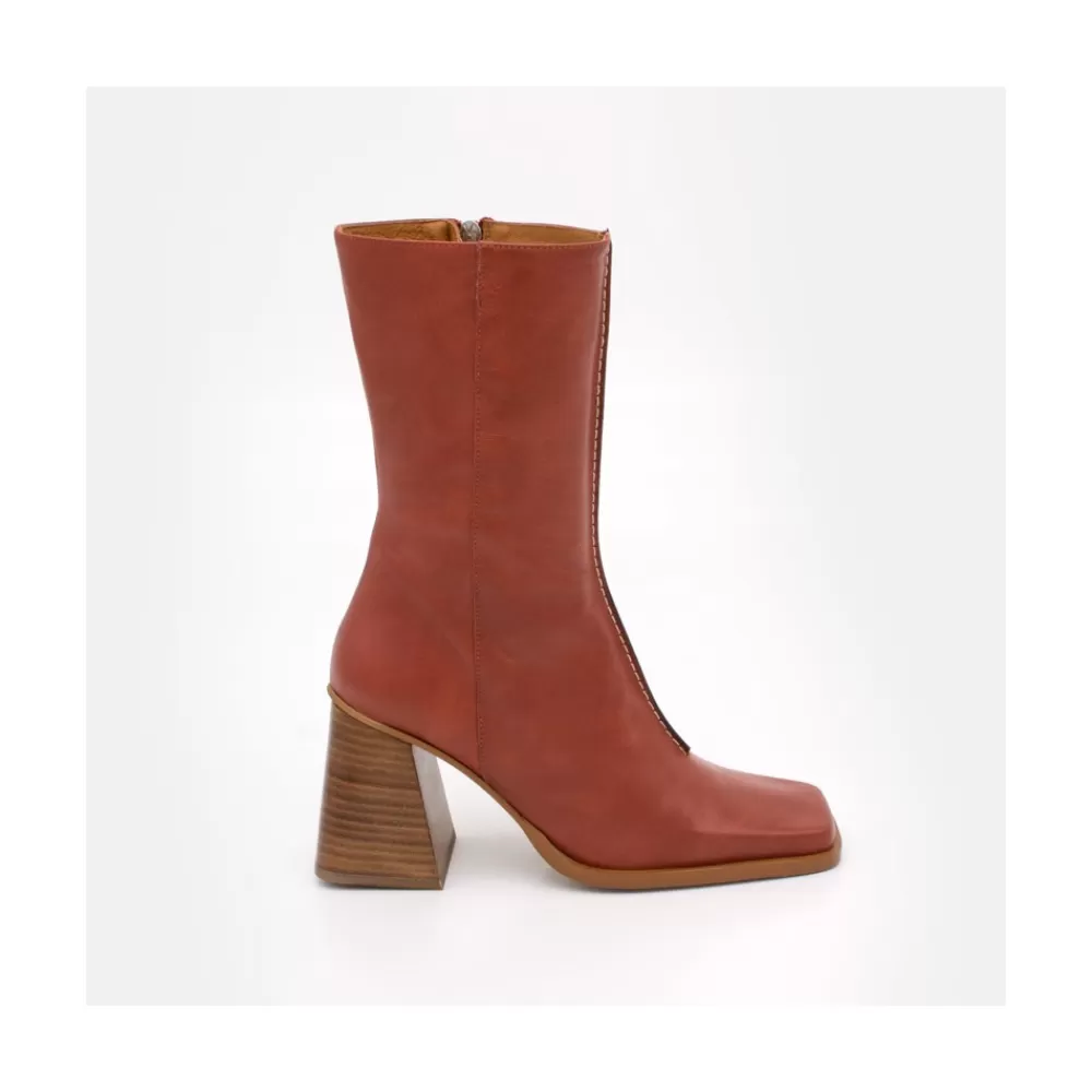 Mujer Ángel Alarcón Motagua - Botas De Mujer De Piel Con Tacon De Bloque Robusto