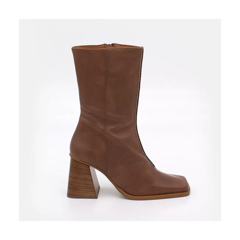 Mujer Ángel Alarcón Motagua - Botas De Mujer De Piel Con Tacon De Bloque Robusto
