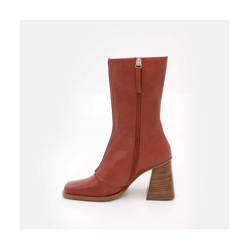 Mujer Ángel Alarcón Motagua - Botas De Mujer De Piel Con Tacon De Bloque Robusto