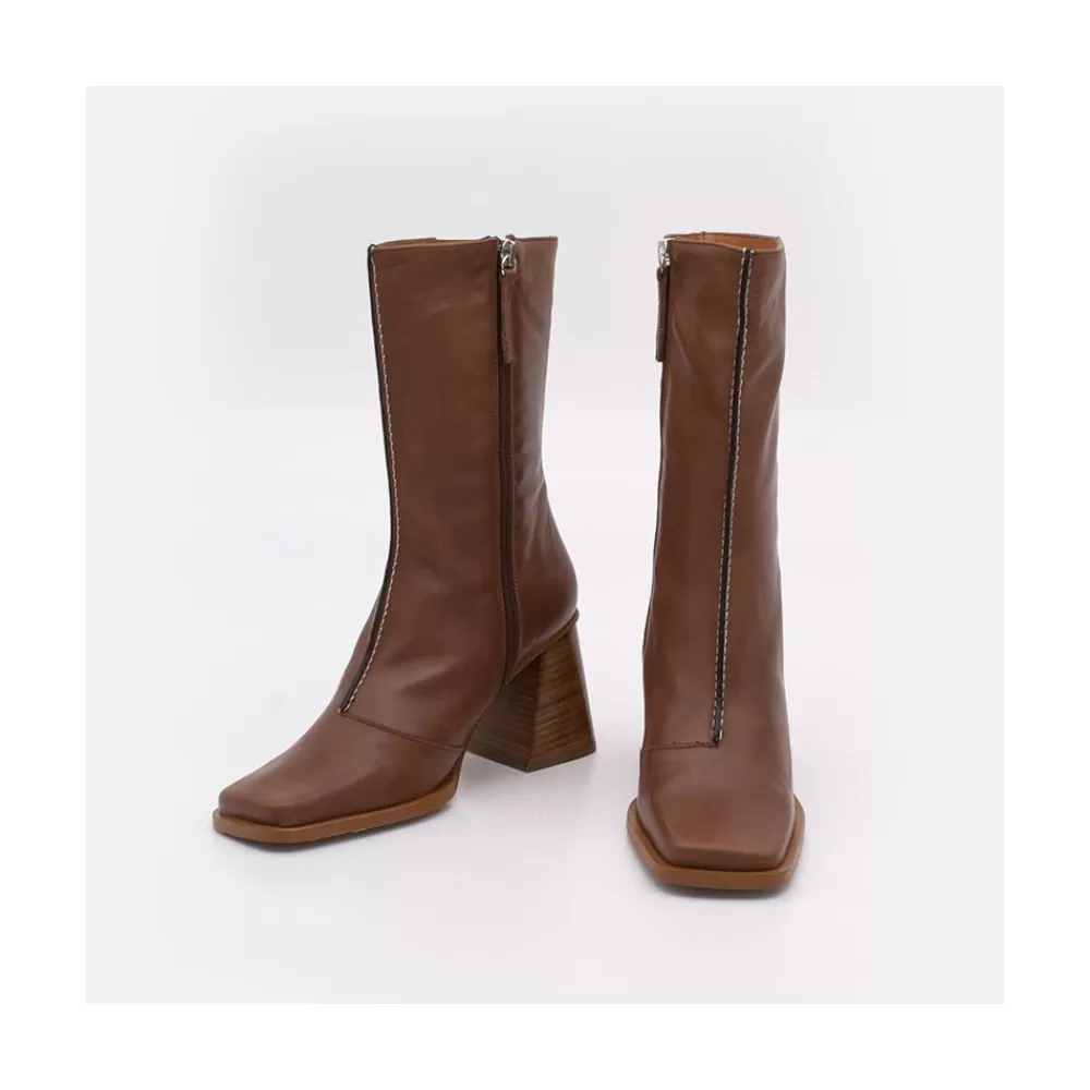 Mujer Ángel Alarcón Motagua - Botas De Mujer De Piel Con Tacon De Bloque Robusto