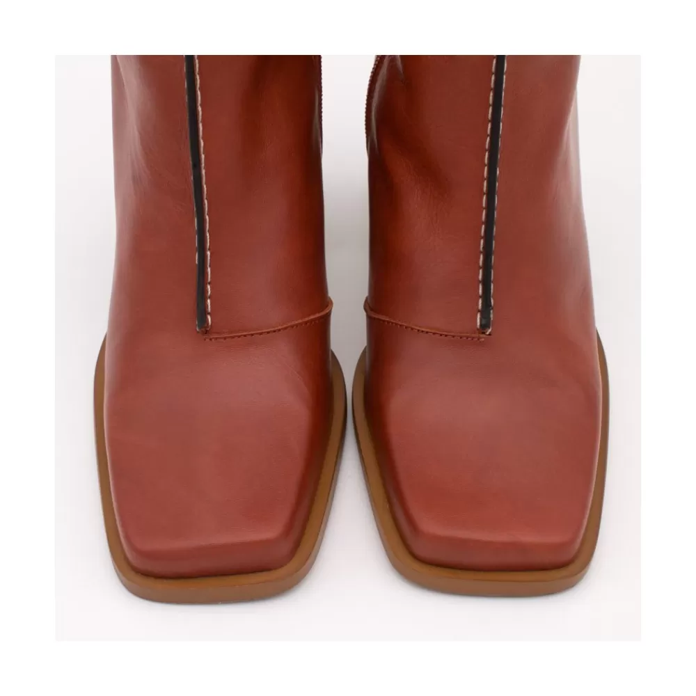 Mujer Ángel Alarcón Motagua - Botas De Mujer De Piel Con Tacon De Bloque Robusto