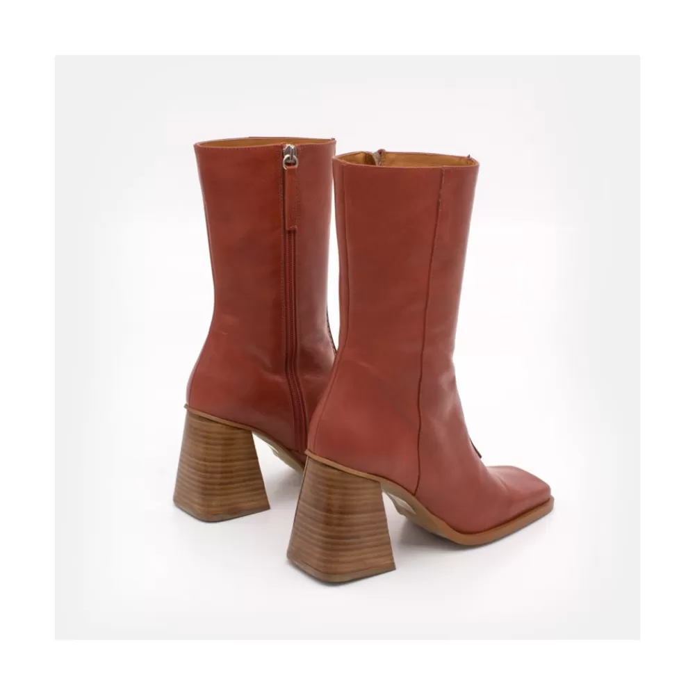 Mujer Ángel Alarcón Motagua - Botas De Mujer De Piel Con Tacon De Bloque Robusto