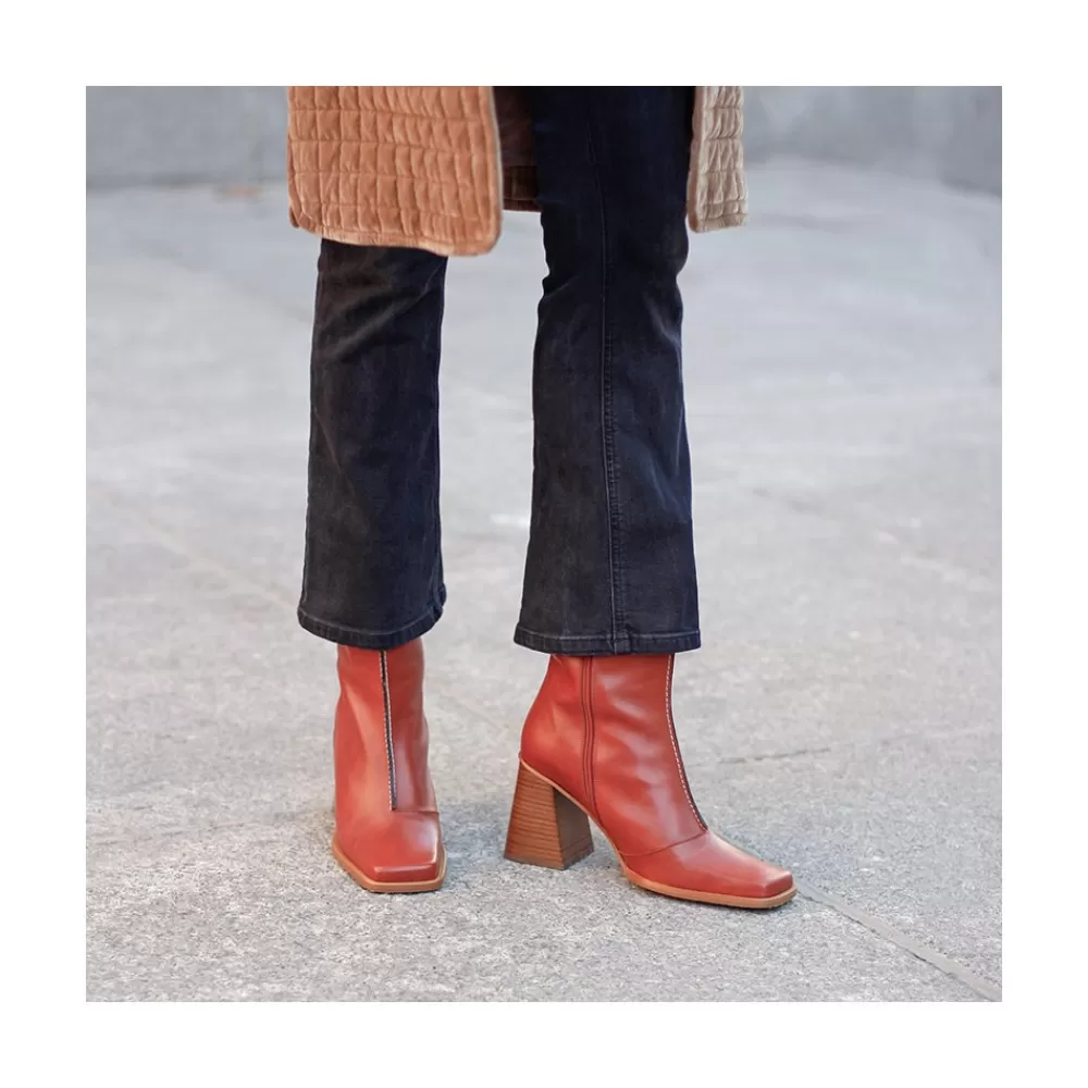 Mujer Ángel Alarcón Motagua - Botas De Mujer De Piel Con Tacon De Bloque Robusto
