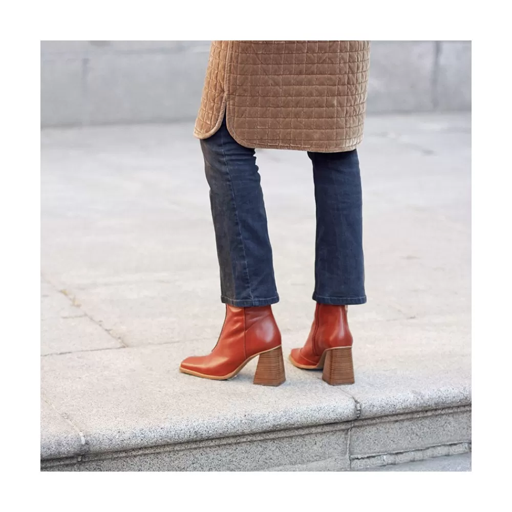 Mujer Ángel Alarcón Motagua - Botas De Mujer De Piel Con Tacon De Bloque Robusto