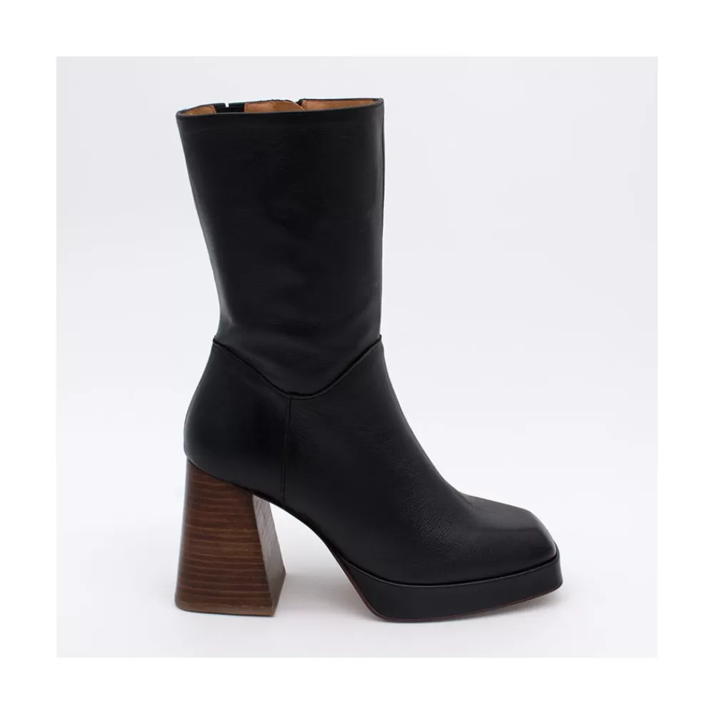 Mujer Ángel Alarcón Olama - Botas De Mujer Comodas De Ante Con Tacon Chunky Y Plataforma