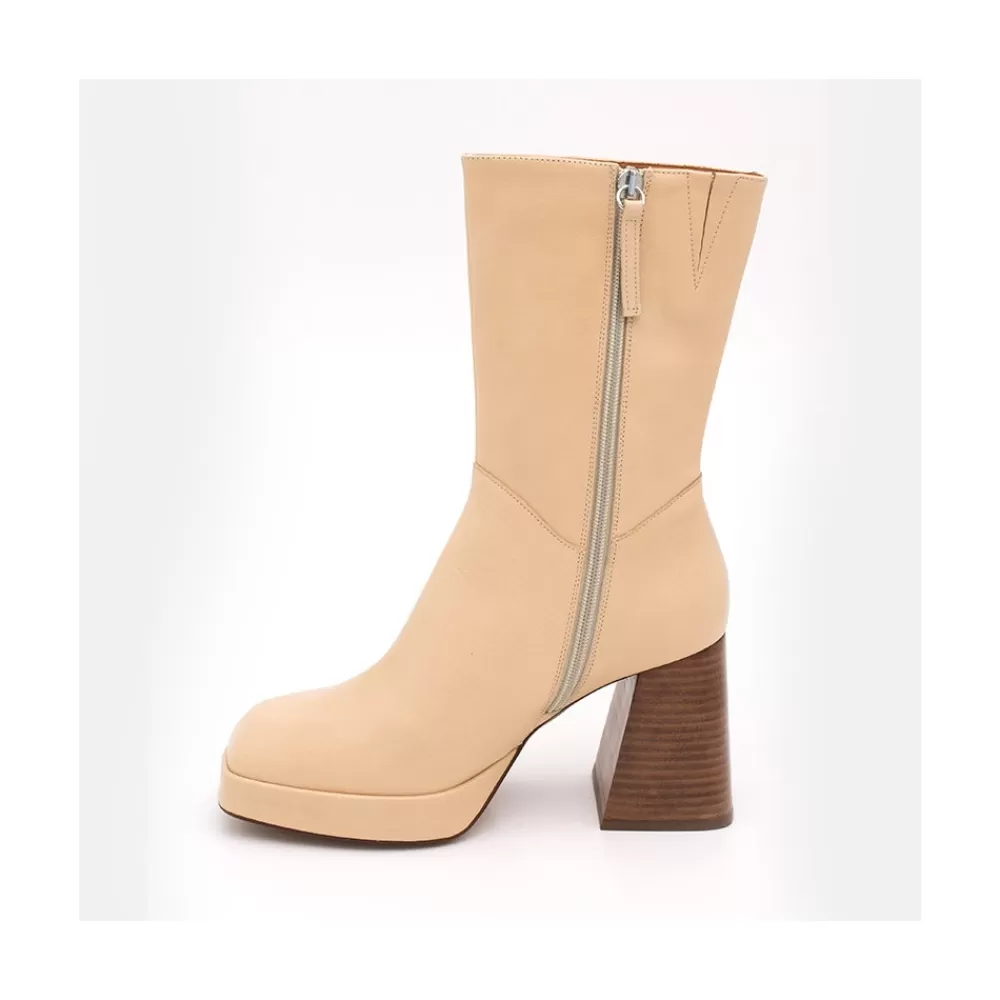 Mujer Ángel Alarcón Olama - Botas De Mujer Comodas De Ante Con Tacon Chunky Y Plataforma