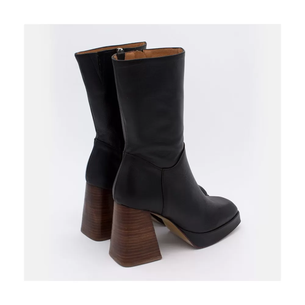 Mujer Ángel Alarcón Olama - Botas De Mujer Comodas De Ante Con Tacon Chunky Y Plataforma