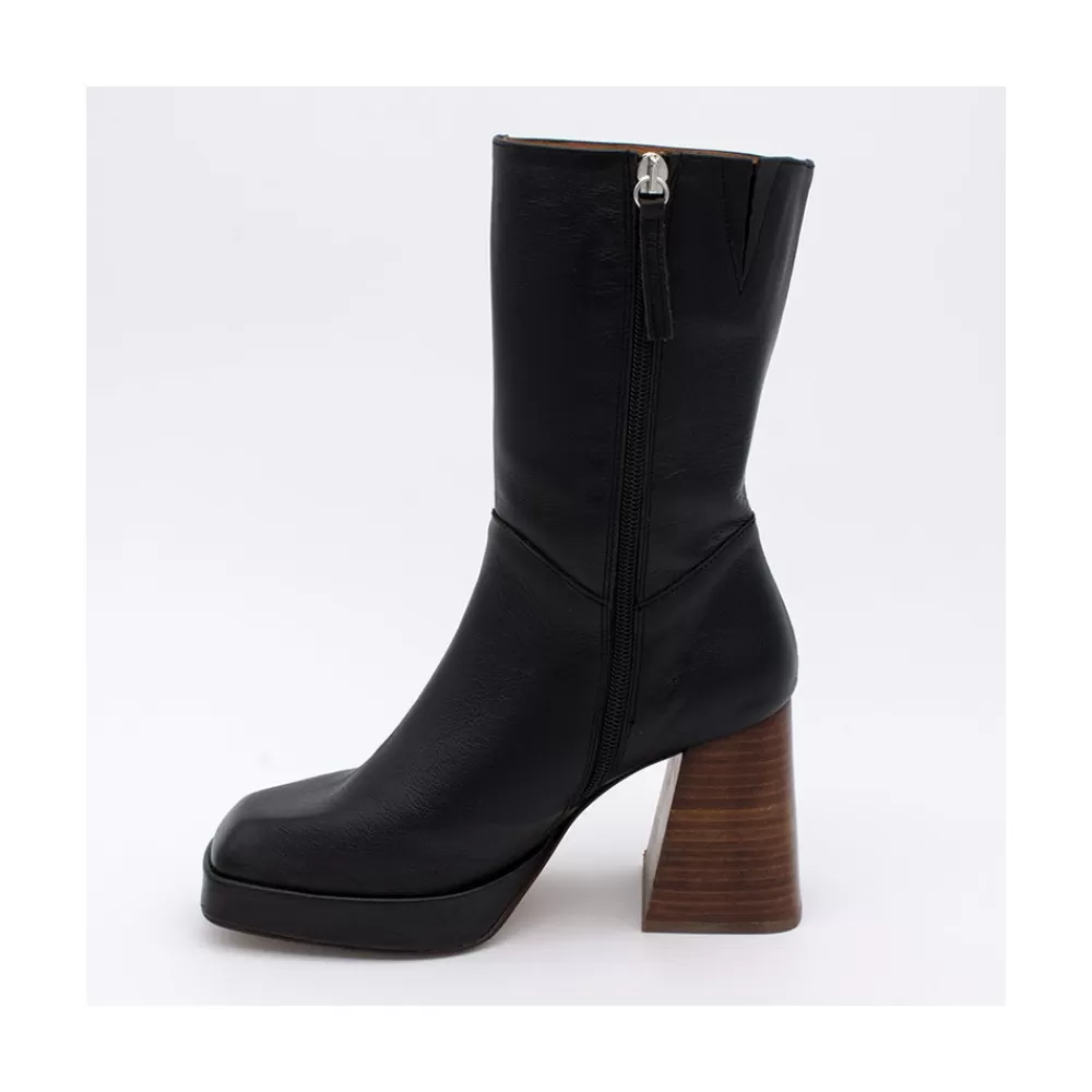 Mujer Ángel Alarcón Olama - Botas De Mujer Comodas De Ante Con Tacon Chunky Y Plataforma