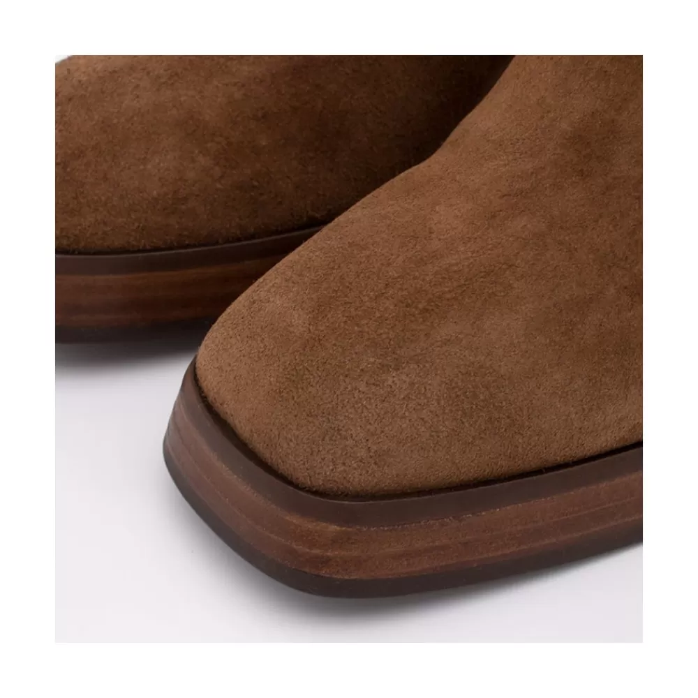 Mujer Ángel Alarcón Olama - Botas De Mujer Comodas De Ante Con Tacon Chunky Y Plataforma