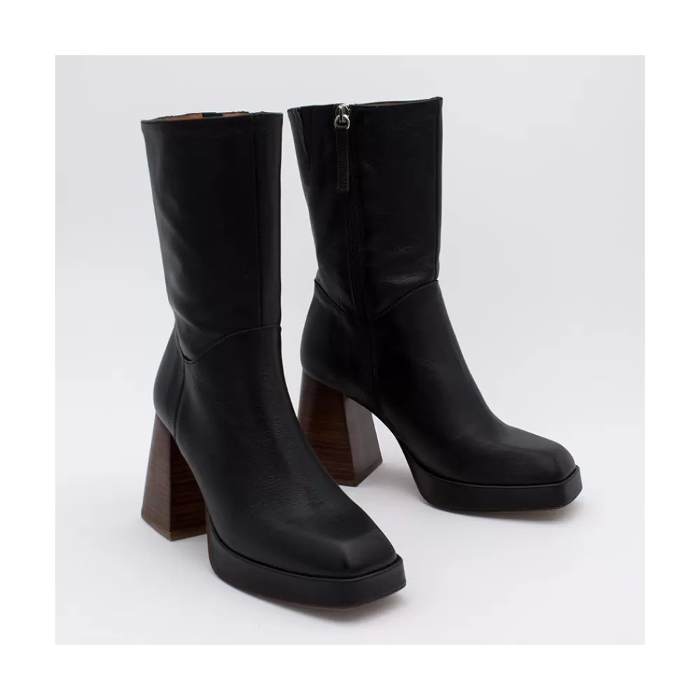 Mujer Ángel Alarcón Olama - Botas De Mujer Comodas De Ante Con Tacon Chunky Y Plataforma