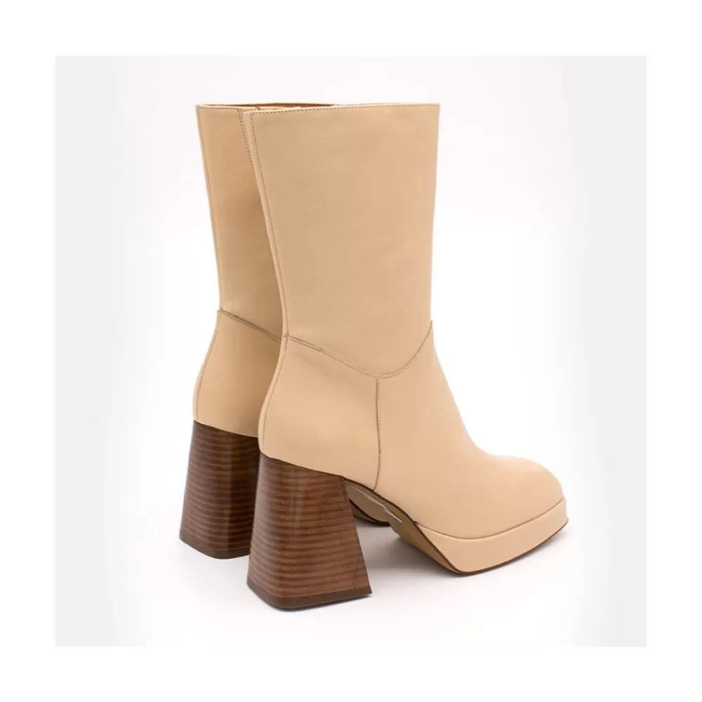 Mujer Ángel Alarcón Olama - Botas De Mujer Comodas De Ante Con Tacon Chunky Y Plataforma