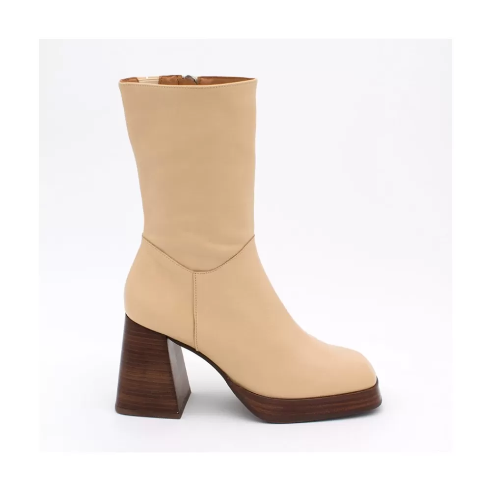 Mujer Ángel Alarcón Olama - Botas De Mujer Comodas De Piel Con Tacon Chunky Y Plataforma