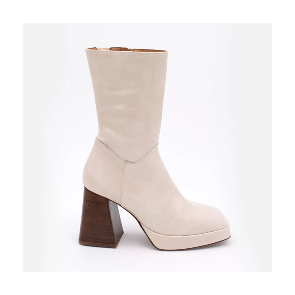 Mujer Ángel Alarcón Olama - Botas De Mujer Comodas De Piel Con Tacon Chunky Y Plataforma