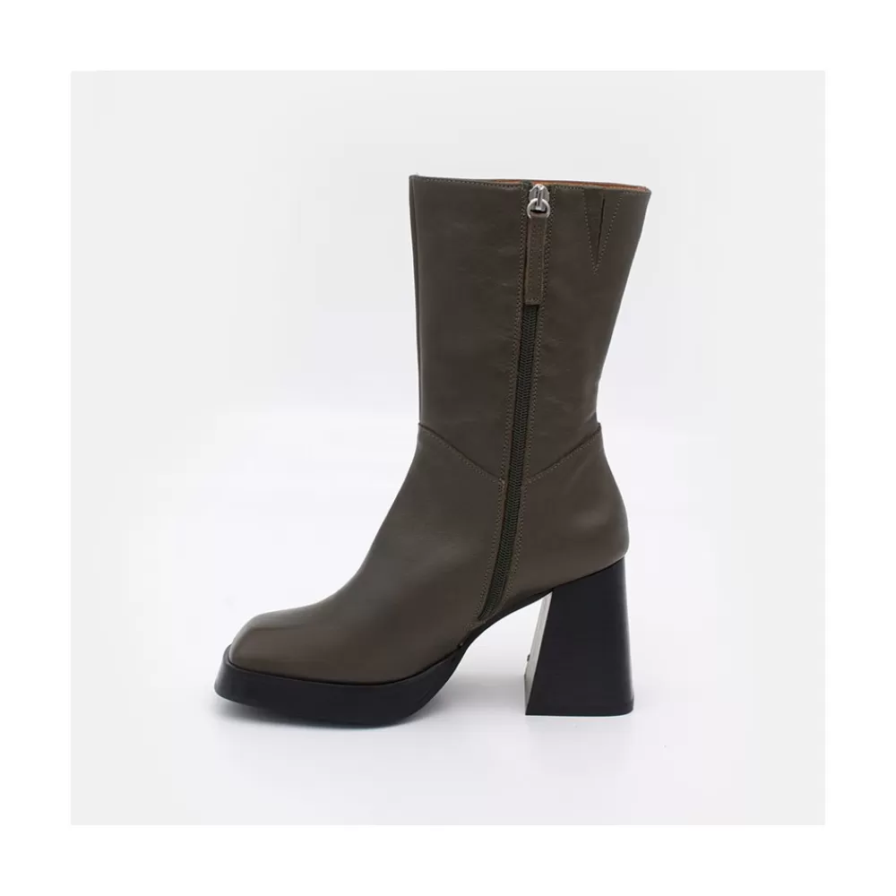 Mujer Ángel Alarcón Olama - Botas De Mujer Comodas De Piel Con Tacon Chunky Y Plataforma