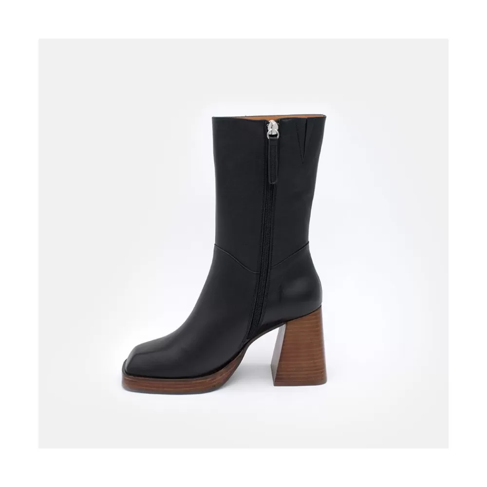 Mujer Ángel Alarcón Olama - Botas De Mujer Comodas De Piel Con Tacon Chunky Y Plataforma