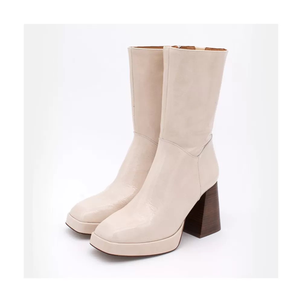 Mujer Ángel Alarcón Olama - Botas De Mujer Comodas De Piel Con Tacon Chunky Y Plataforma