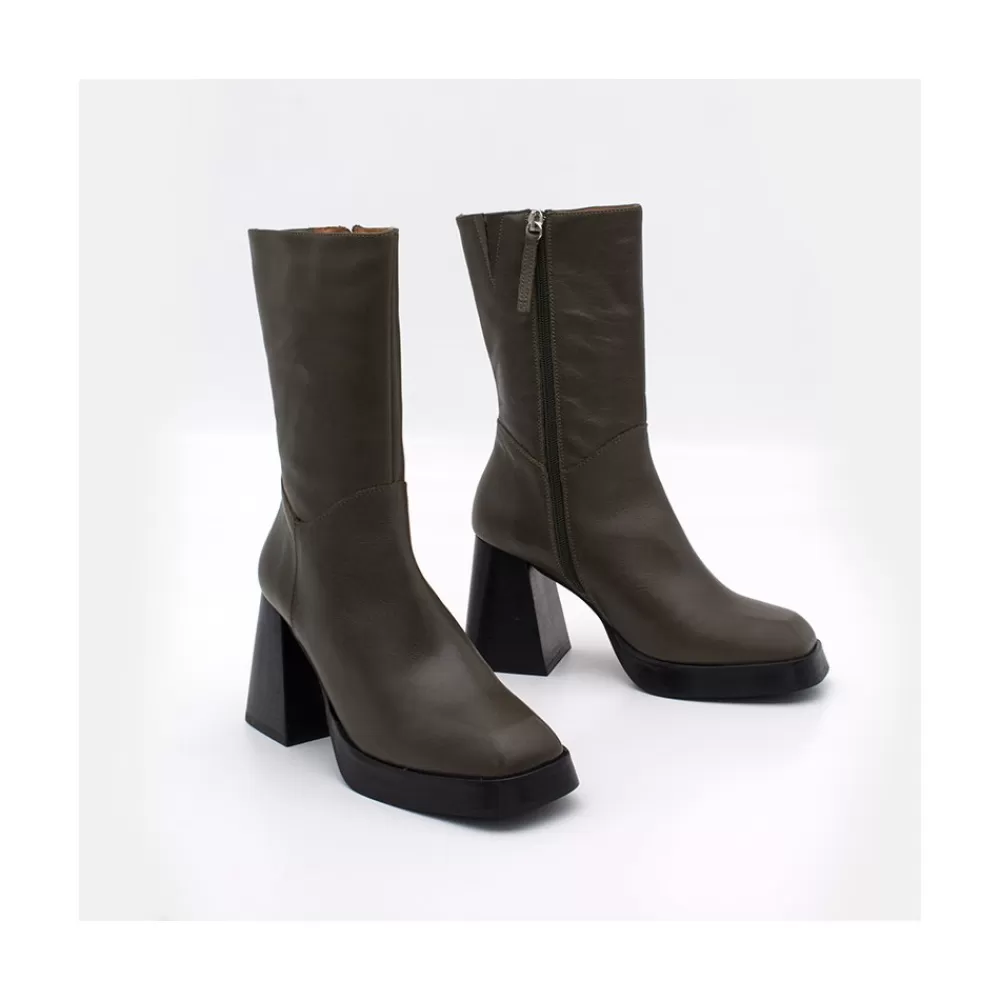 Mujer Ángel Alarcón Olama - Botas De Mujer Comodas De Piel Con Tacon Chunky Y Plataforma