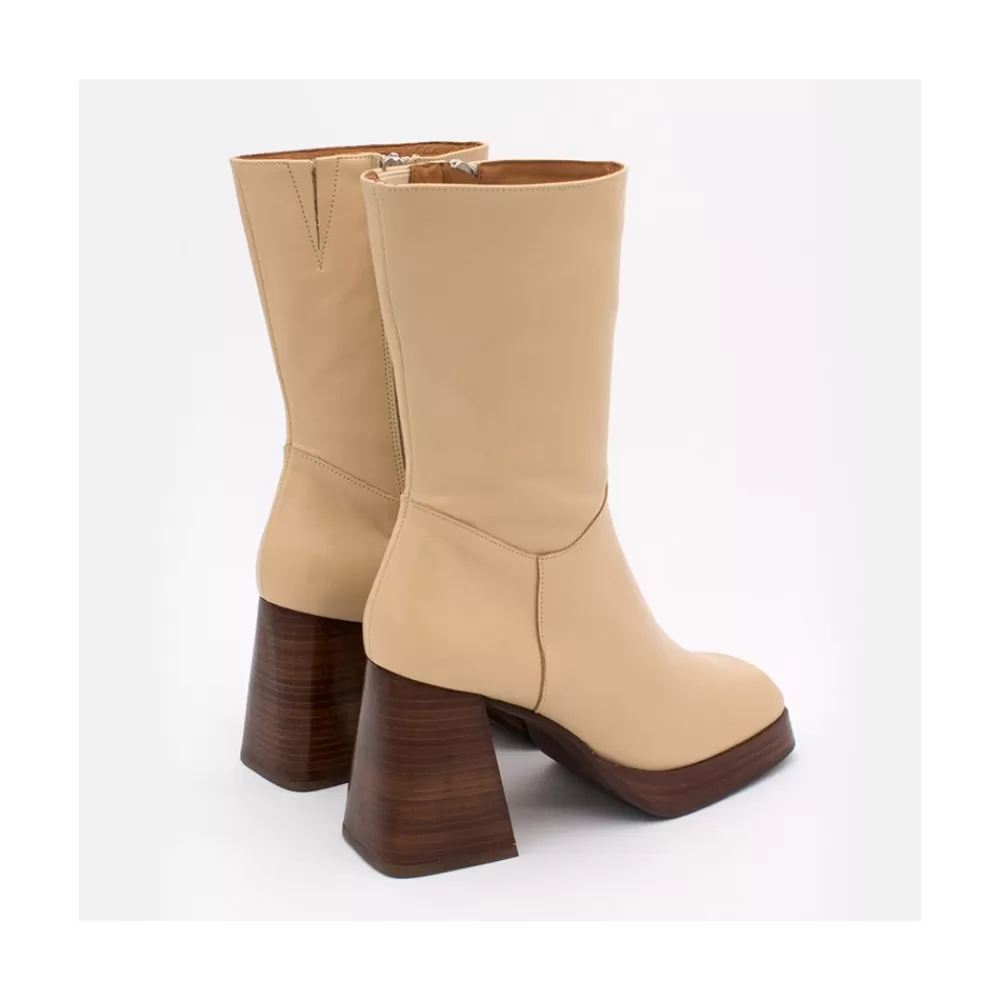 Mujer Ángel Alarcón Olama - Botas De Mujer Comodas De Piel Con Tacon Chunky Y Plataforma