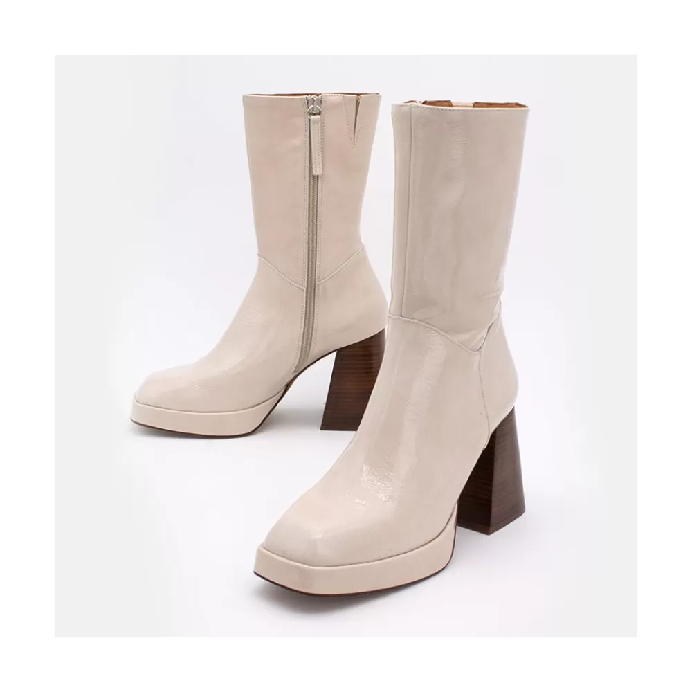 Mujer Ángel Alarcón Olama - Botas De Mujer Comodas De Piel Con Tacon Chunky Y Plataforma