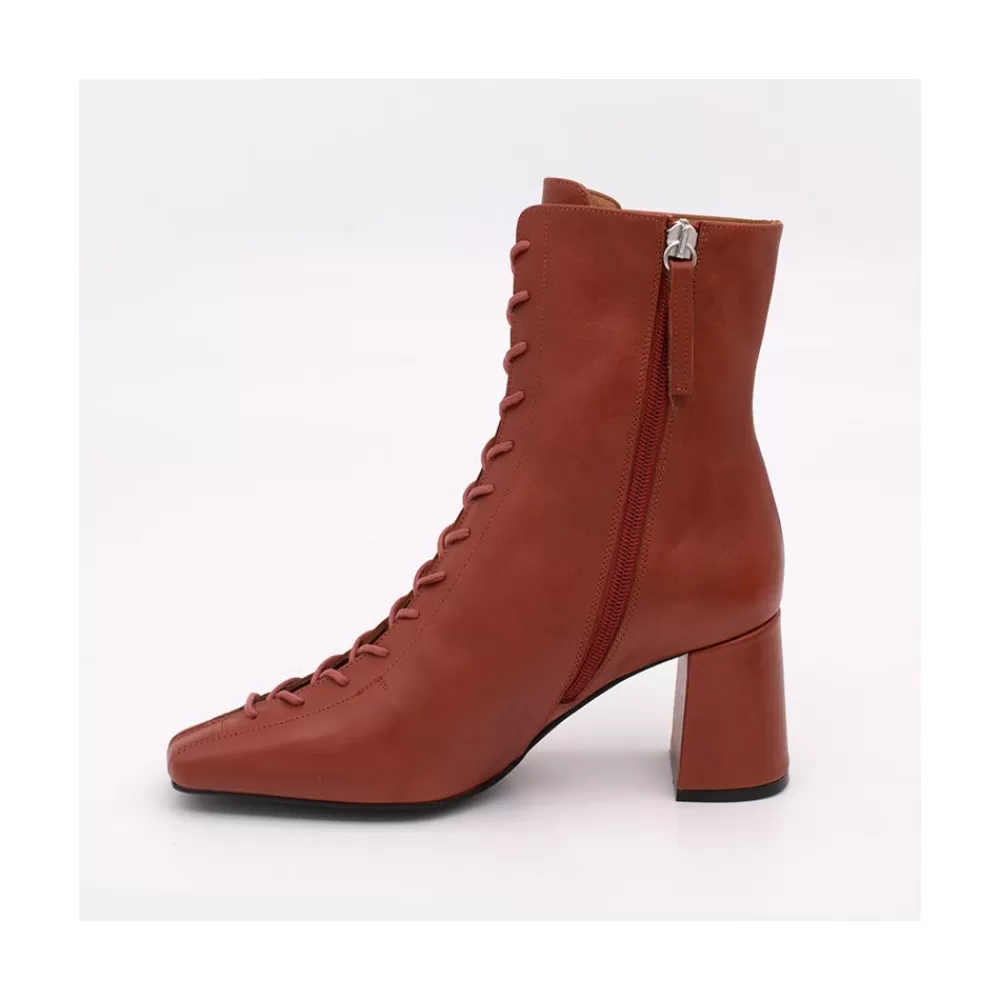 Mujer Ángel Alarcón Pacuare - Botines Con Cordoneras Y Cremallera Con Tacon Ancho