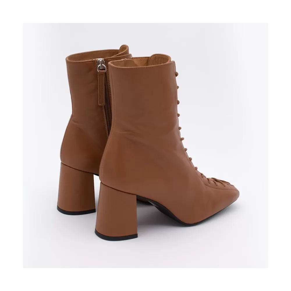 Mujer Ángel Alarcón Pacuare - Botines Con Cordoneras Y Cremallera Con Tacon Ancho