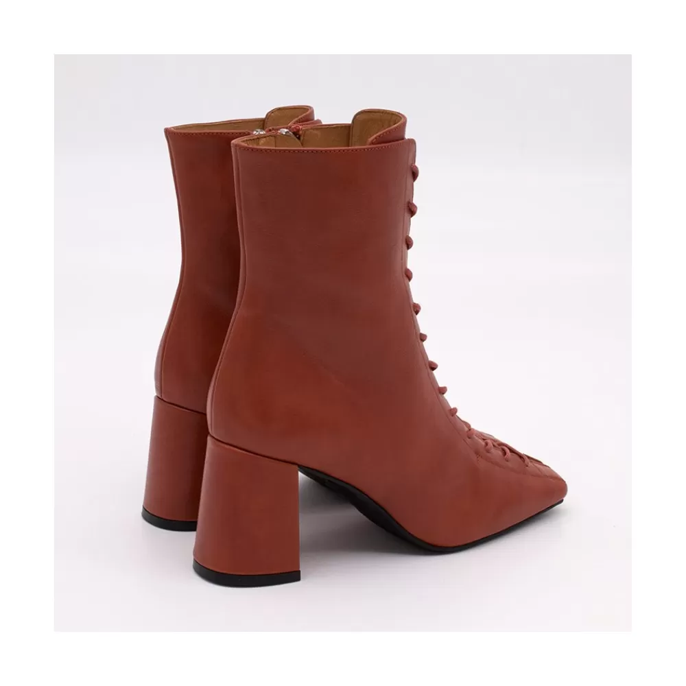 Mujer Ángel Alarcón Pacuare - Botines Con Cordoneras Y Cremallera Con Tacon Ancho