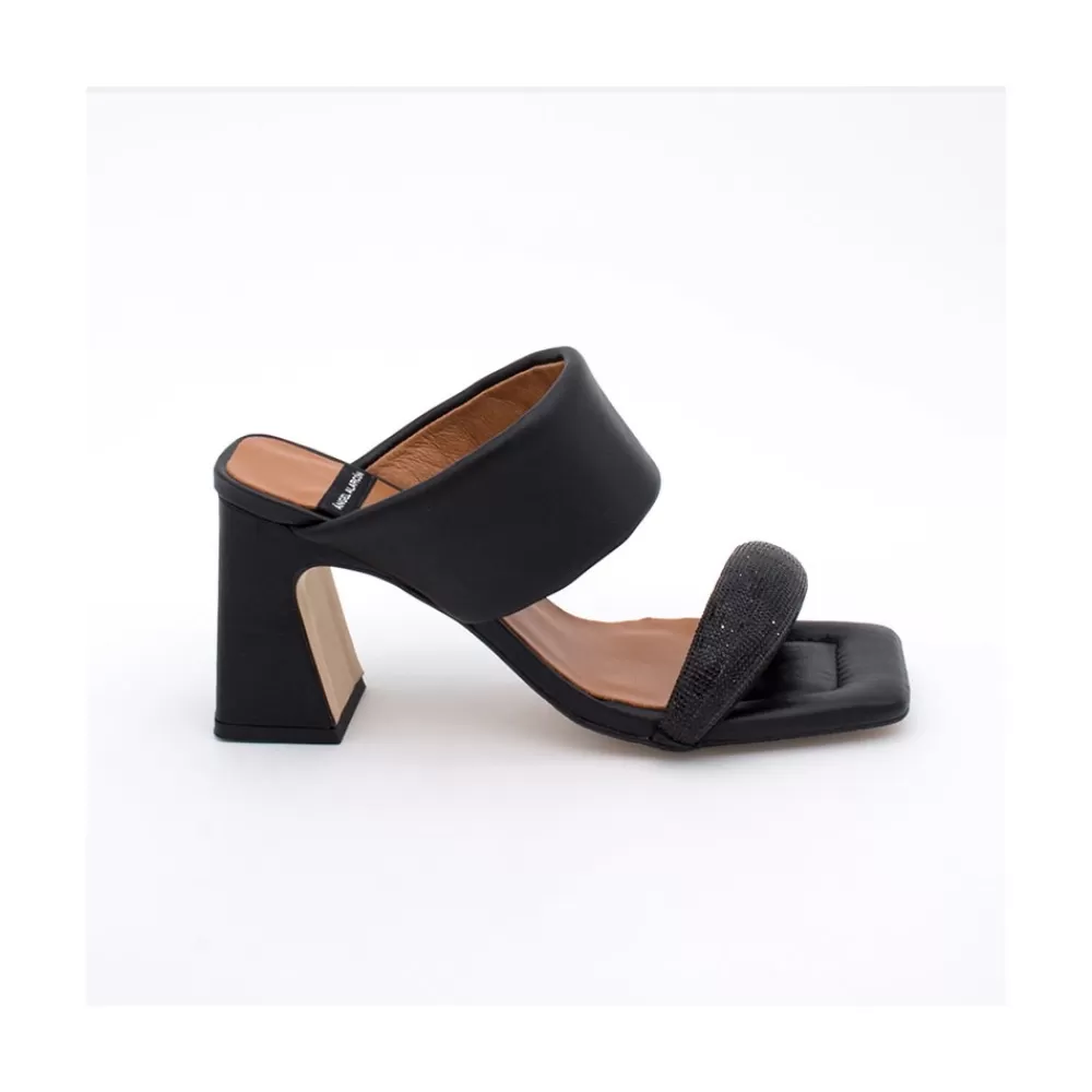 Mujer Ángel Alarcón Parton Gem - Sandalias Metalizadas Acolchadas Con Cristales Brillantes Y Tacon Comodo