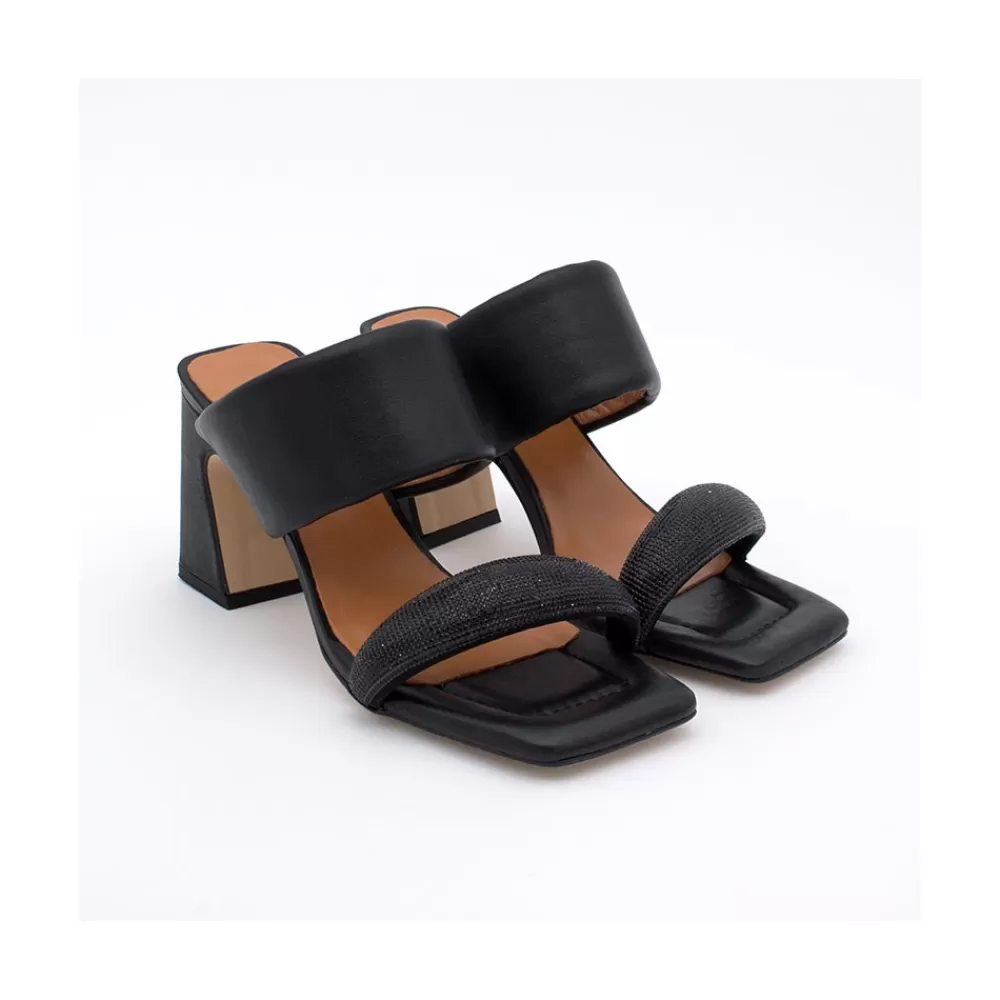 Mujer Ángel Alarcón Parton Gem - Sandalias Metalizadas Acolchadas Con Cristales Brillantes Y Tacon Comodo