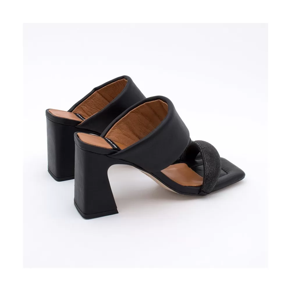 Mujer Ángel Alarcón Parton Gem - Sandalias Metalizadas Acolchadas Con Cristales Brillantes Y Tacon Comodo
