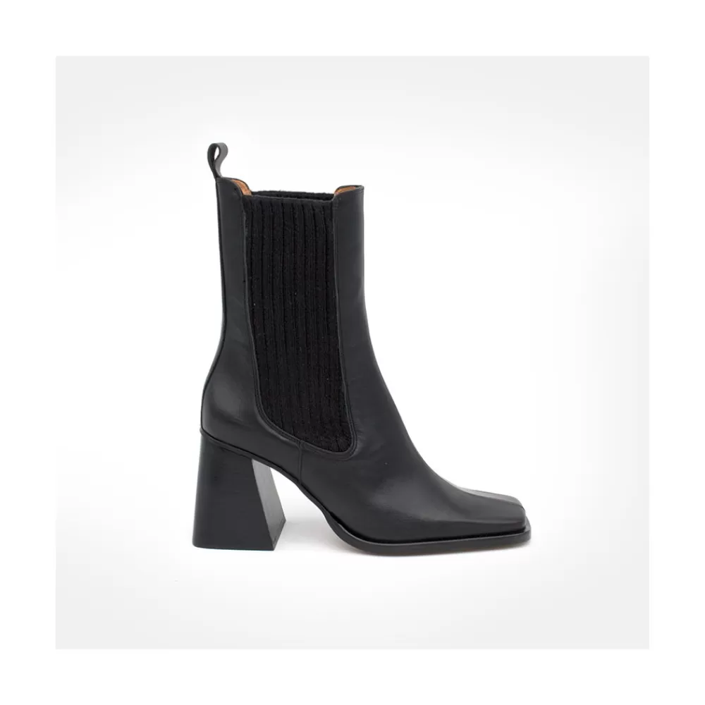 Mujer Ángel Alarcón Sabogal - Botines Chelsea Con Elastico De Lana De Tacon Geometrico Alto