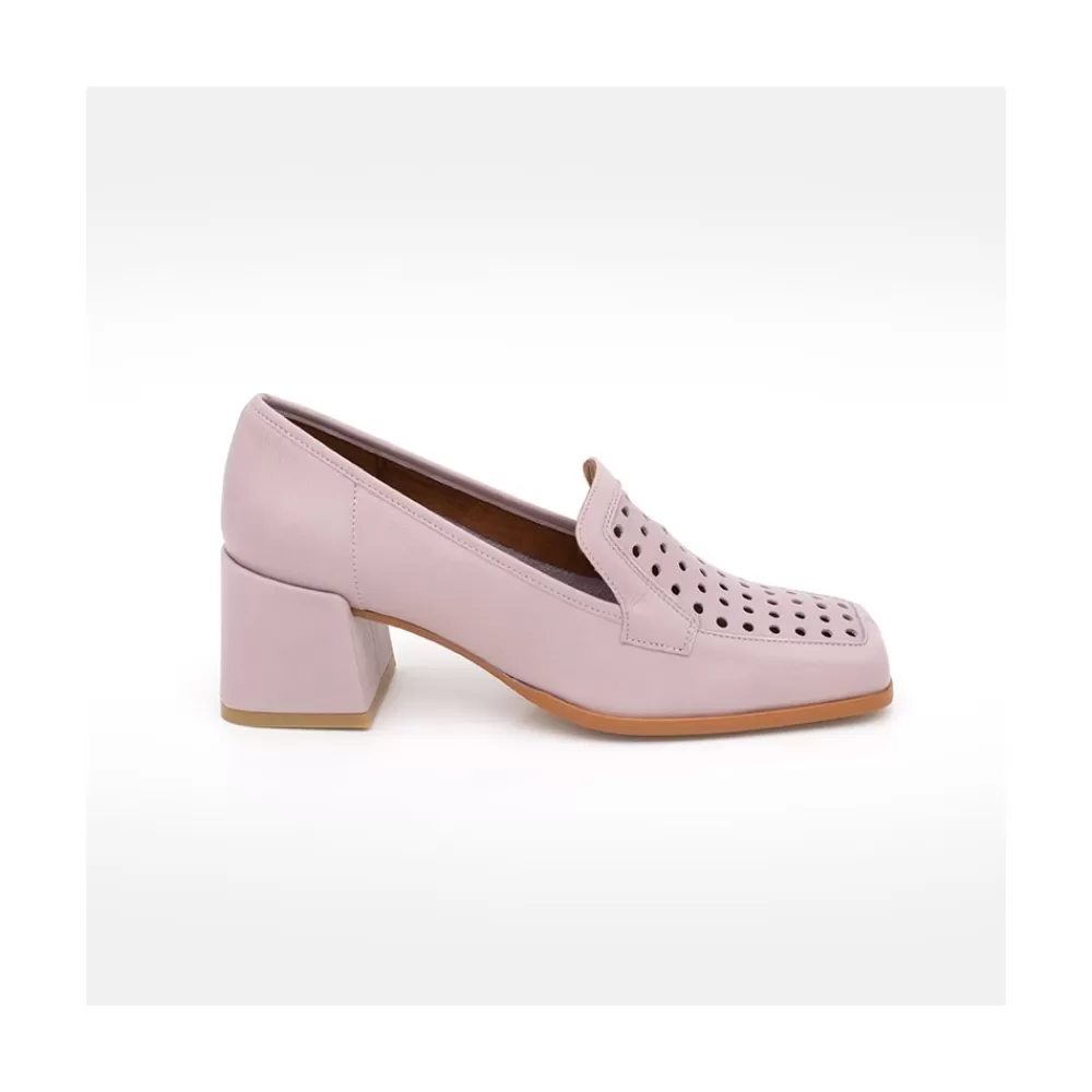 Mujer Ángel Alarcón Tatum - Mocasin De Piel De Verano Con Tacon