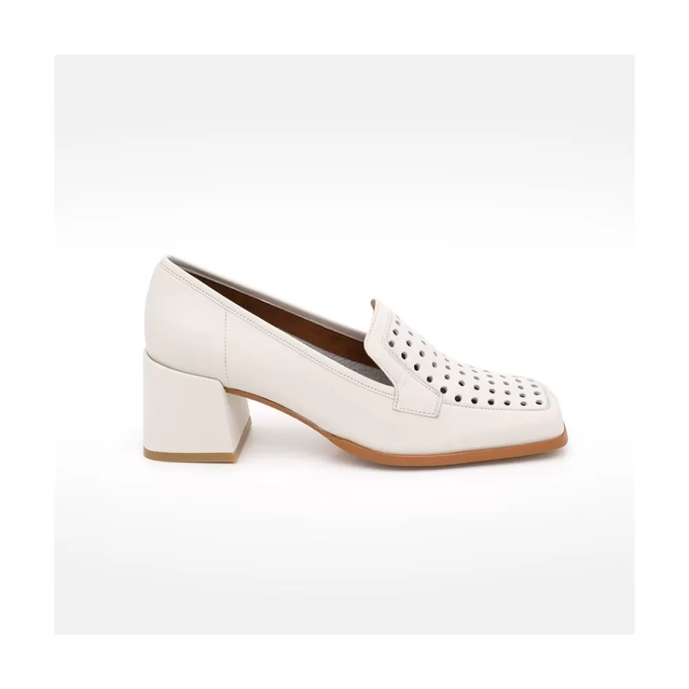 Mujer Ángel Alarcón Tatum - Mocasin De Piel De Verano Con Tacon