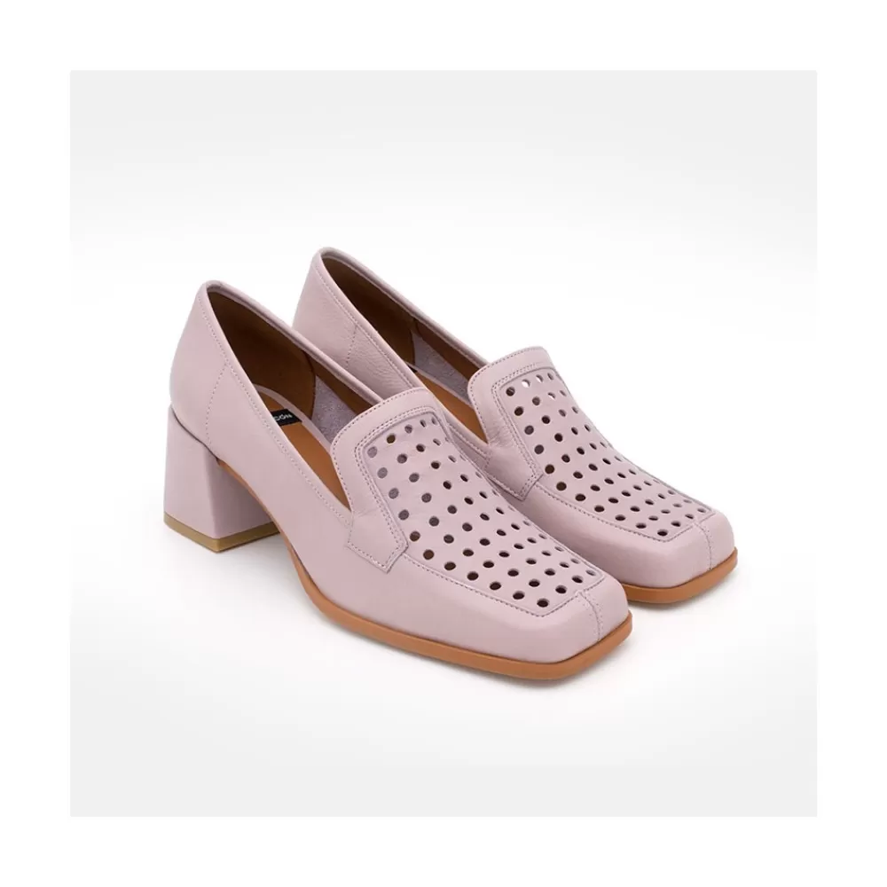 Mujer Ángel Alarcón Tatum - Mocasin De Piel De Verano Con Tacon