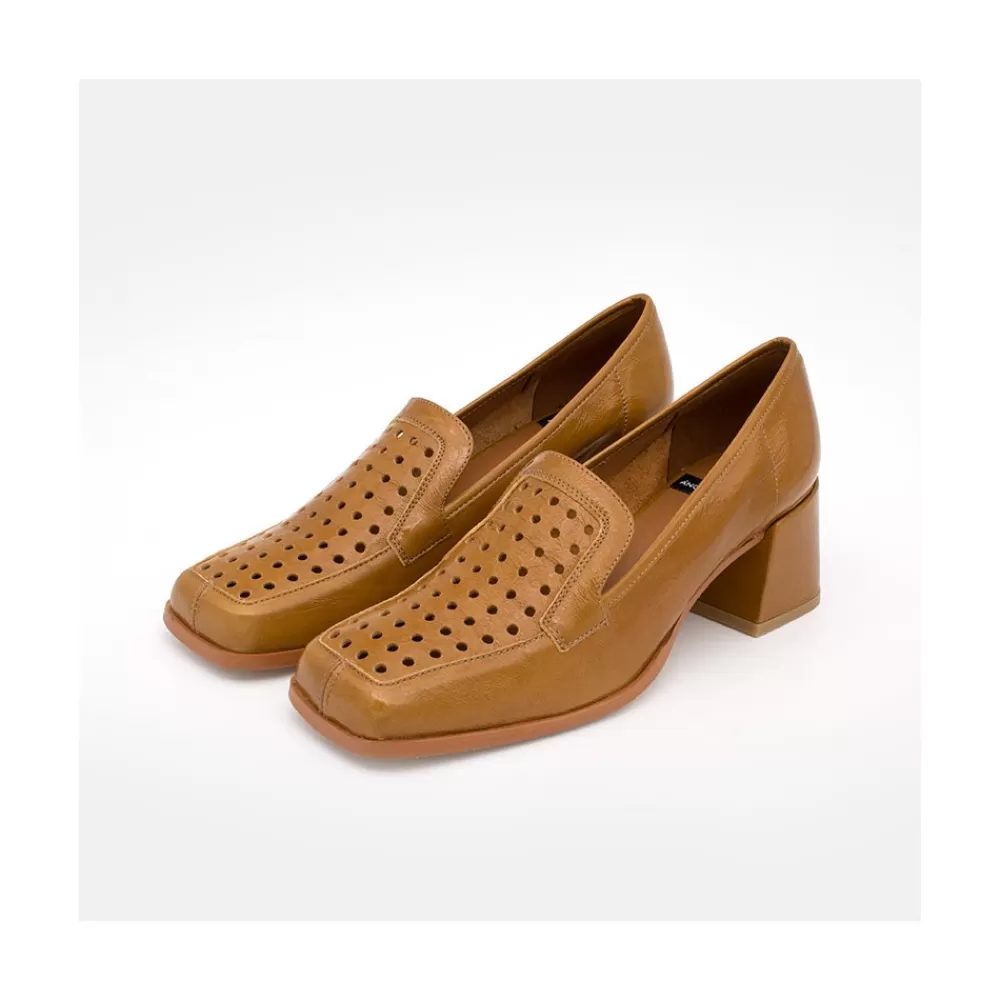 Mujer Ángel Alarcón Tatum - Mocasin De Piel De Verano Con Tacon