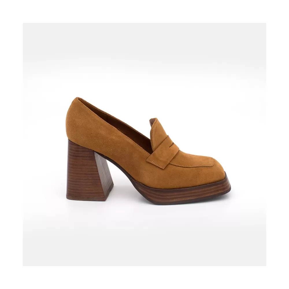 Mujer Ángel Alarcón Tular - Mocasines De Mujer De Ante Con Tacon Alto Y Plataforma